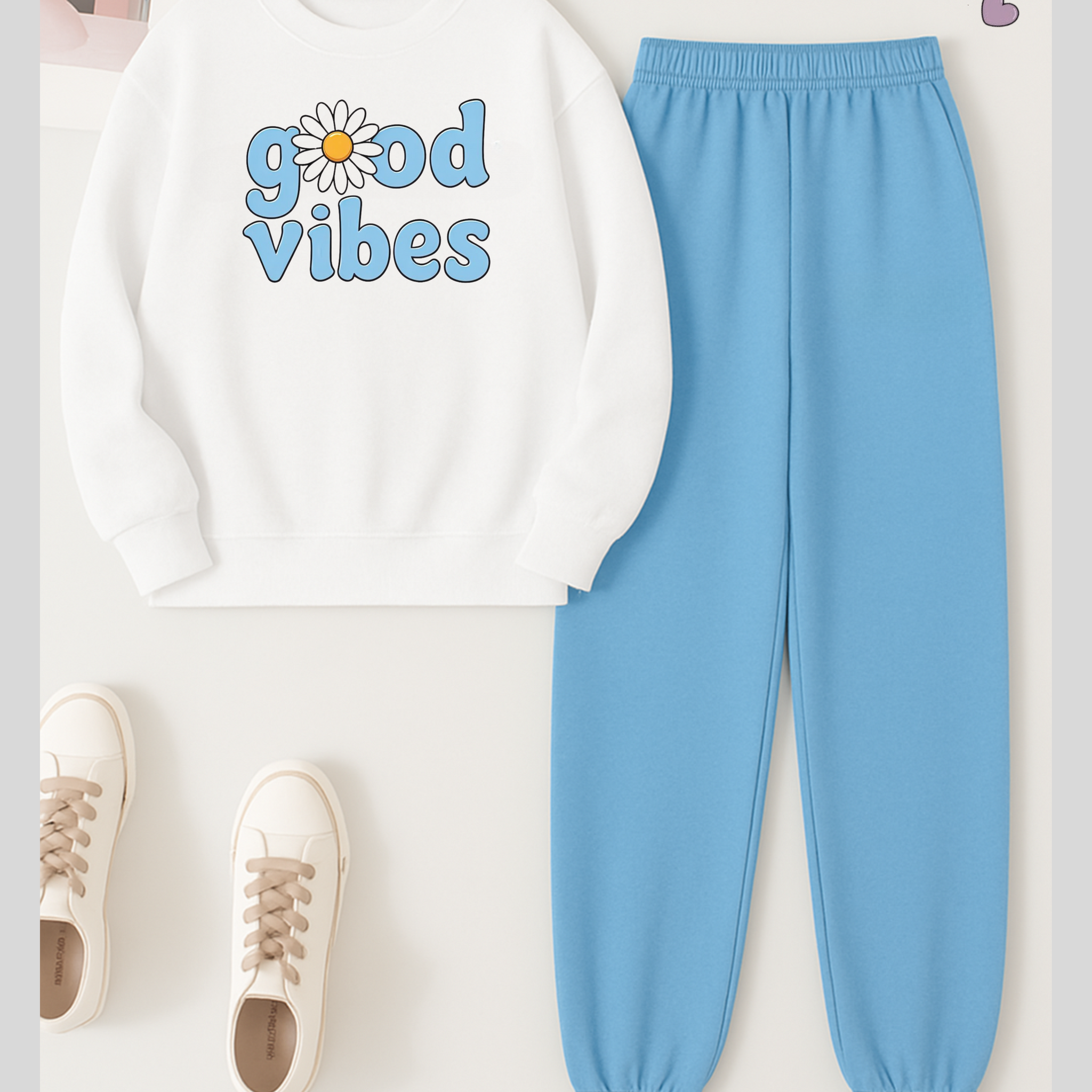 2 Pcs Good Vibes Winter TrackSuit (Code 3641)