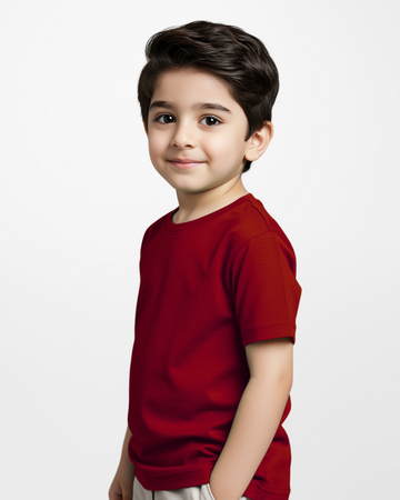 Premium Boys Maroon Cotton Jersey T-Shirt (3240)