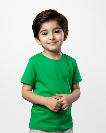 Premium Boys Parrot Green Cotton Jersey T-Shirt (3241)