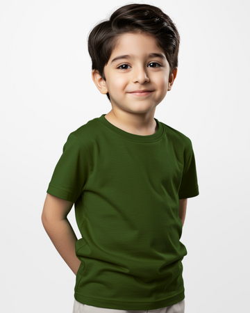 Premium Boys Olive Cotton Jersey T-Shirt (3242)