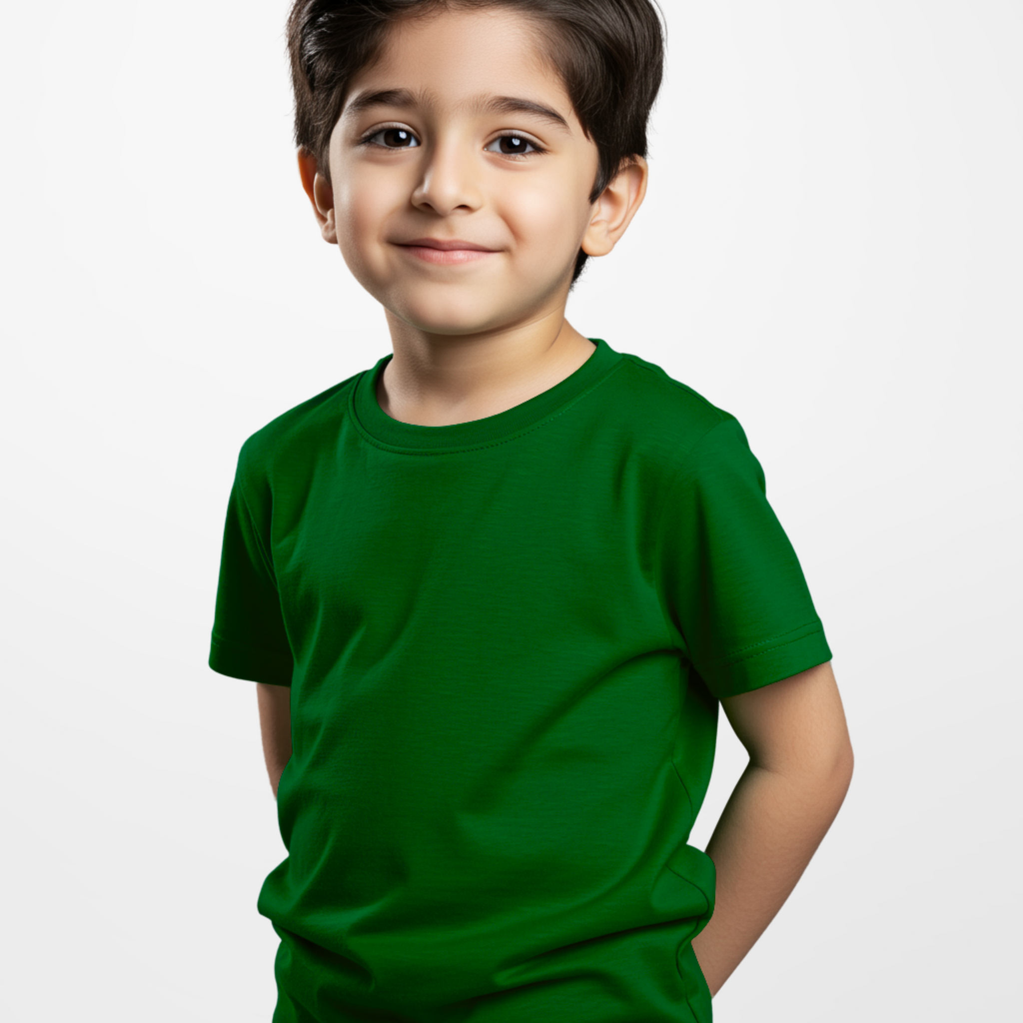 Premium Boys Dark Green Cotton Jersey T-Shirt (3245)