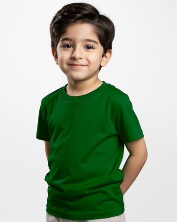 Premium Boys Dark Green Cotton Jersey T-Shirt (3245)