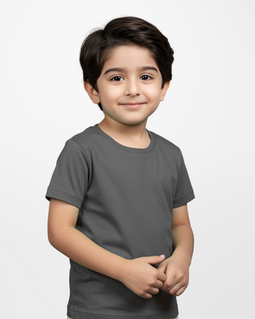Premium Boys Dark Grey Cotton Jersey T-Shirt (3249)