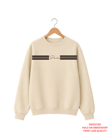 Men's Cream Printed Sweatshirt DEFECTED (Code 5901)