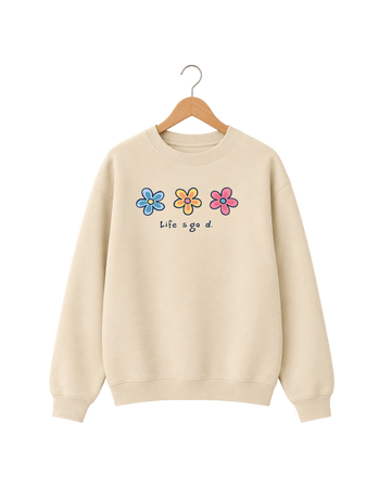 Cream Printed Sweatshirt (Code 5956)