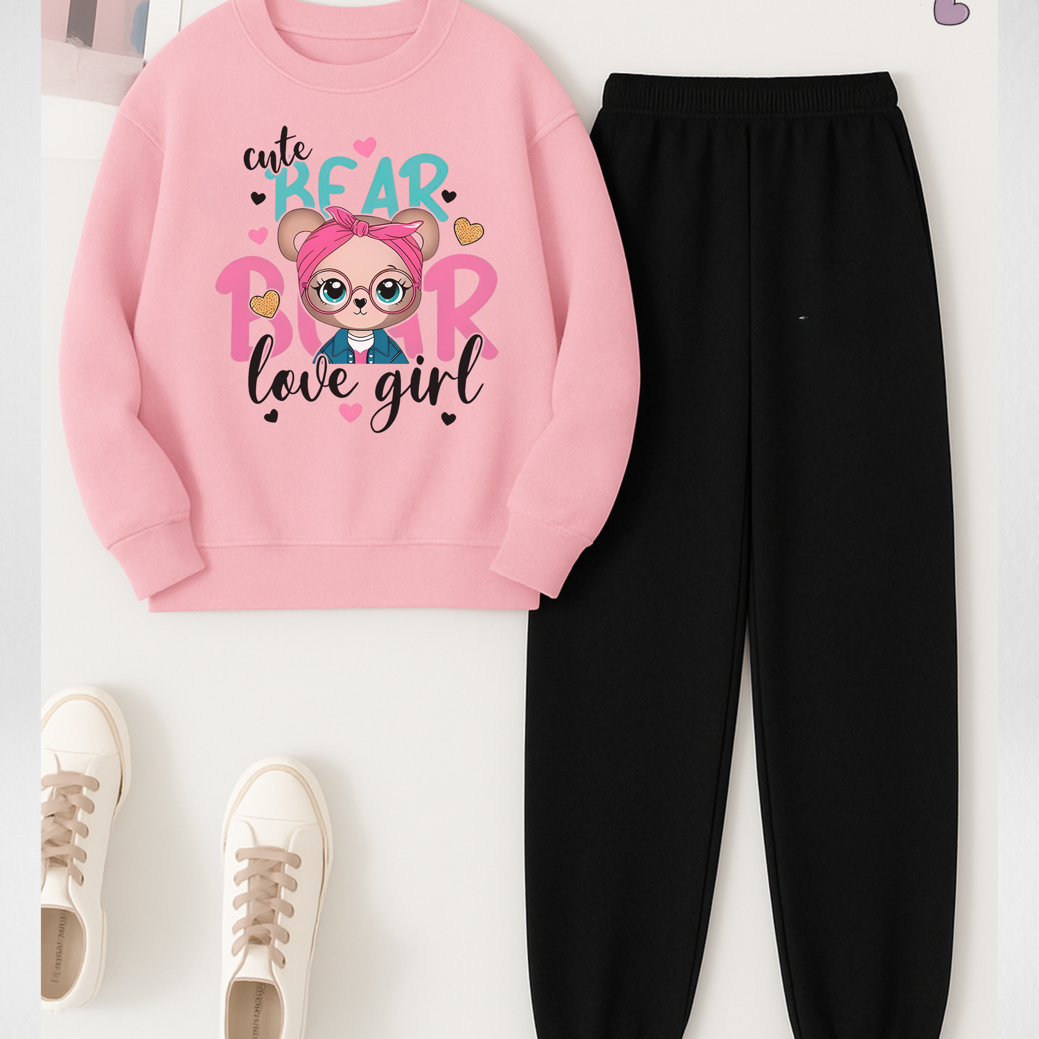 2 Pcs Love Girl Winter TrackSuit (Code 3651)