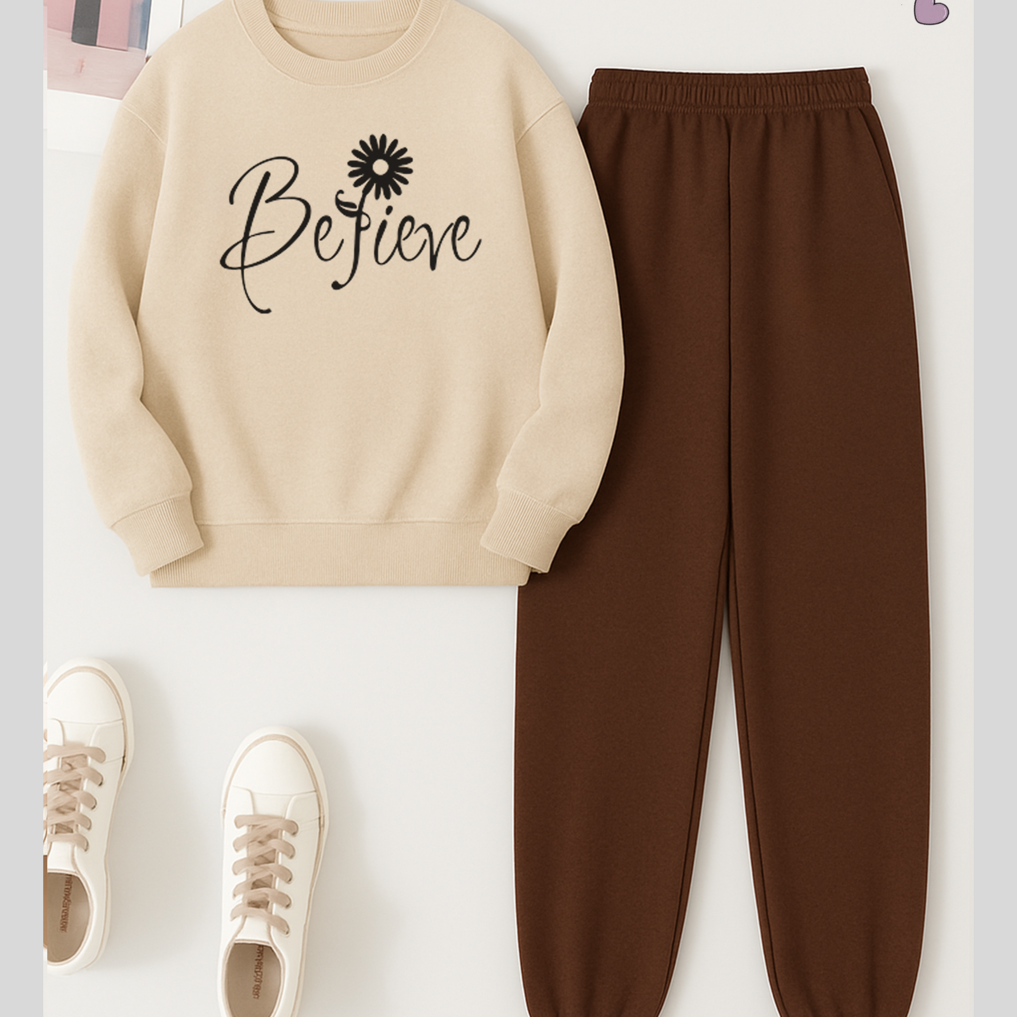 2 Pcs Believe Winter TrackSuit (Code 3648)