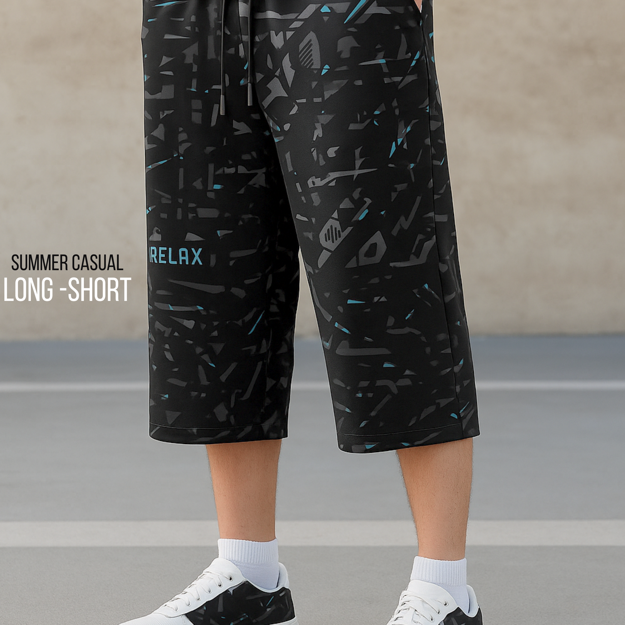 Men’s Relax Digital Printed Long-Shorts – Soft & Comfortable (3322)