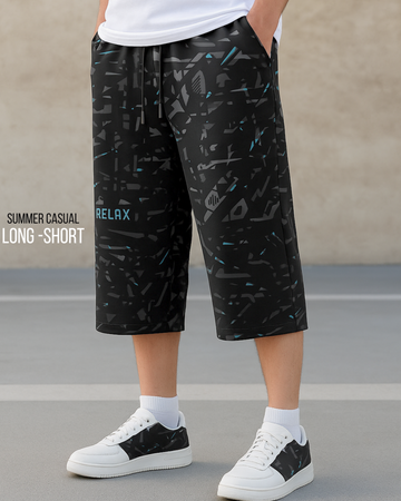 Men’s Relax Digital Printed Long-Shorts – Soft & Comfortable (3322)
