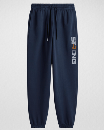 Navy blue Printed Sweatpants Warm & Comfortable Fleece (3518)