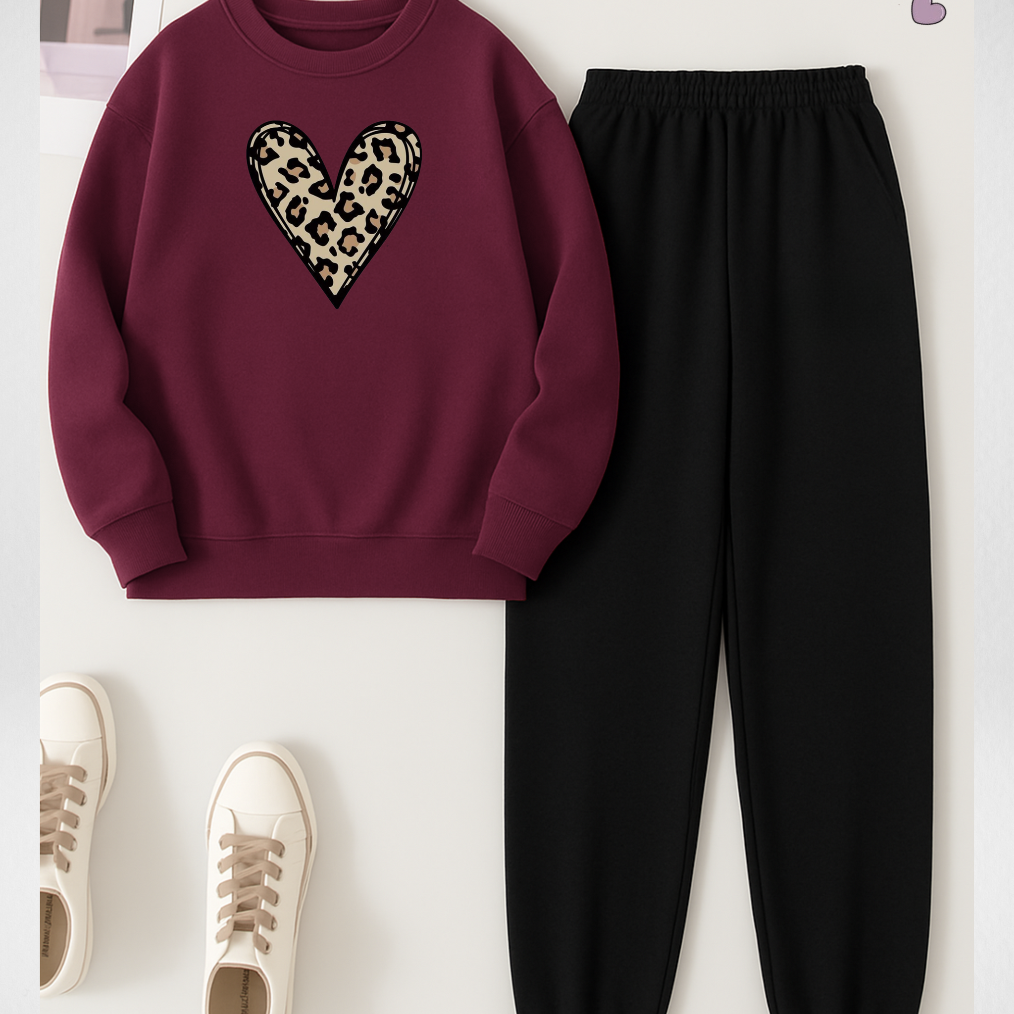 2 Pcs Heart Winter TrackSuit (Code 3627)