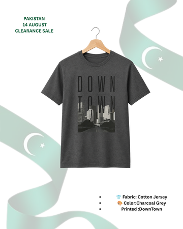 Premium Downtown Printed T-Shirt/Tee for Men – Cotton Jersey Fabric (Code 5443)