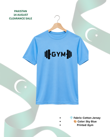 Sky Blue T-Shirt Printed– Comfortable Wear (Code 5444)