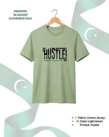 Premium Hustle Printed T-Shirt/Tee for Men – Cotton Jersey Fabric (Code 5506)