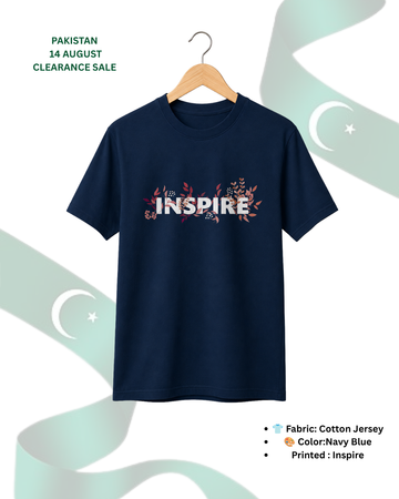Navy Blue Women’s Printed Tee – Jersey Fabric, Classic Fit, Everyday Comfort (Code 5448)