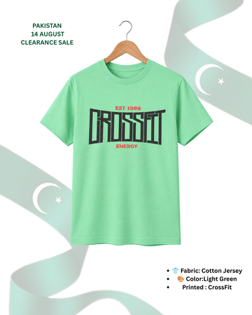 Light Green CrossFit T-Shirt/Tee for Men – Cotton Jersey Fabric (Code 5247)