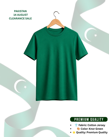 Men's Knorr Green Knitted Jersey Crew Neck T-Shirt (Code 5464)