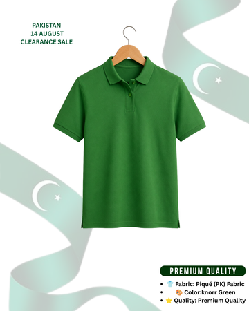 Men's Knorr Green Pique Polo Shirt (Code 5489)