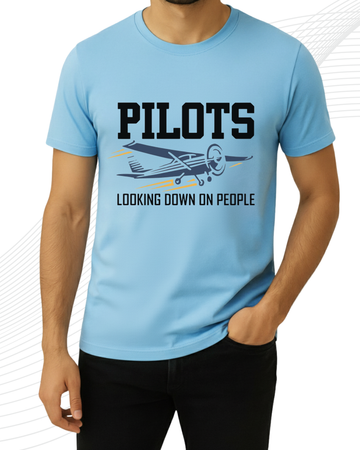 Premium Sky Blue Printed T-Shirt/Tee for Men – Cotton Jersey Fabric (Code 4303)