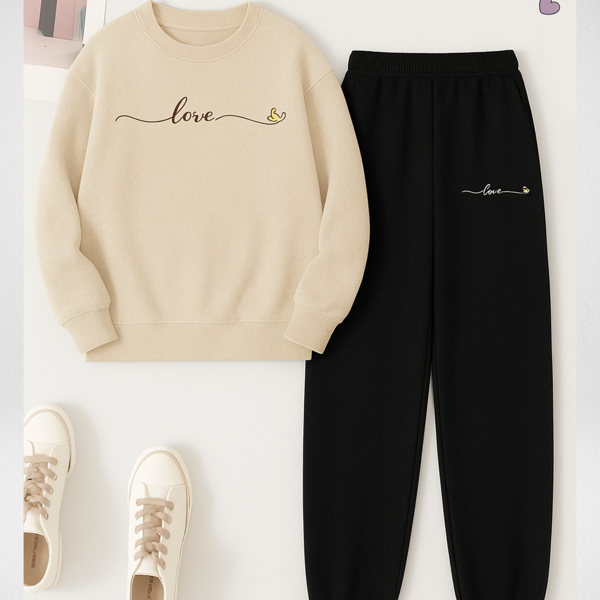 2 Pcs Love Winter TrackSuit (Code 3654)