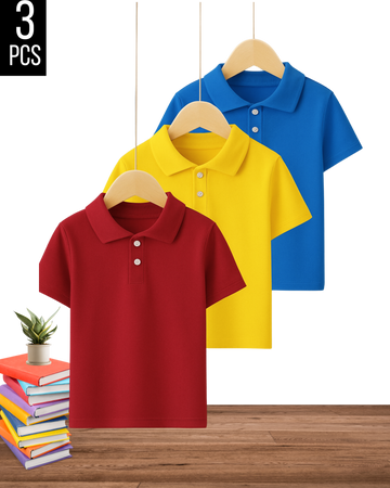 Kids Trendy Polo – Pack of 3  (3378)