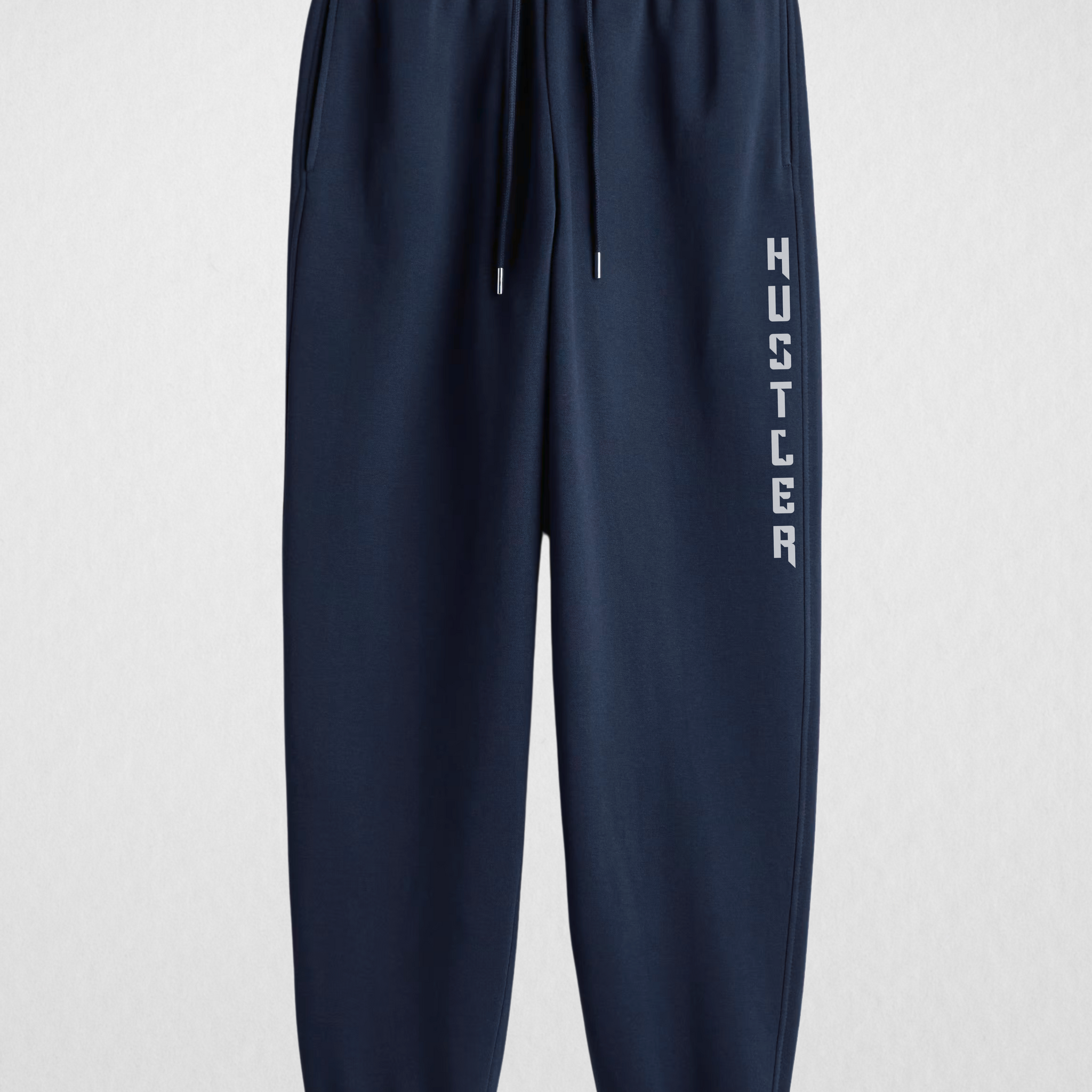 Navy blue Printed (Hustler) Sweatpants Warm & Comfortable Fleece (3535)