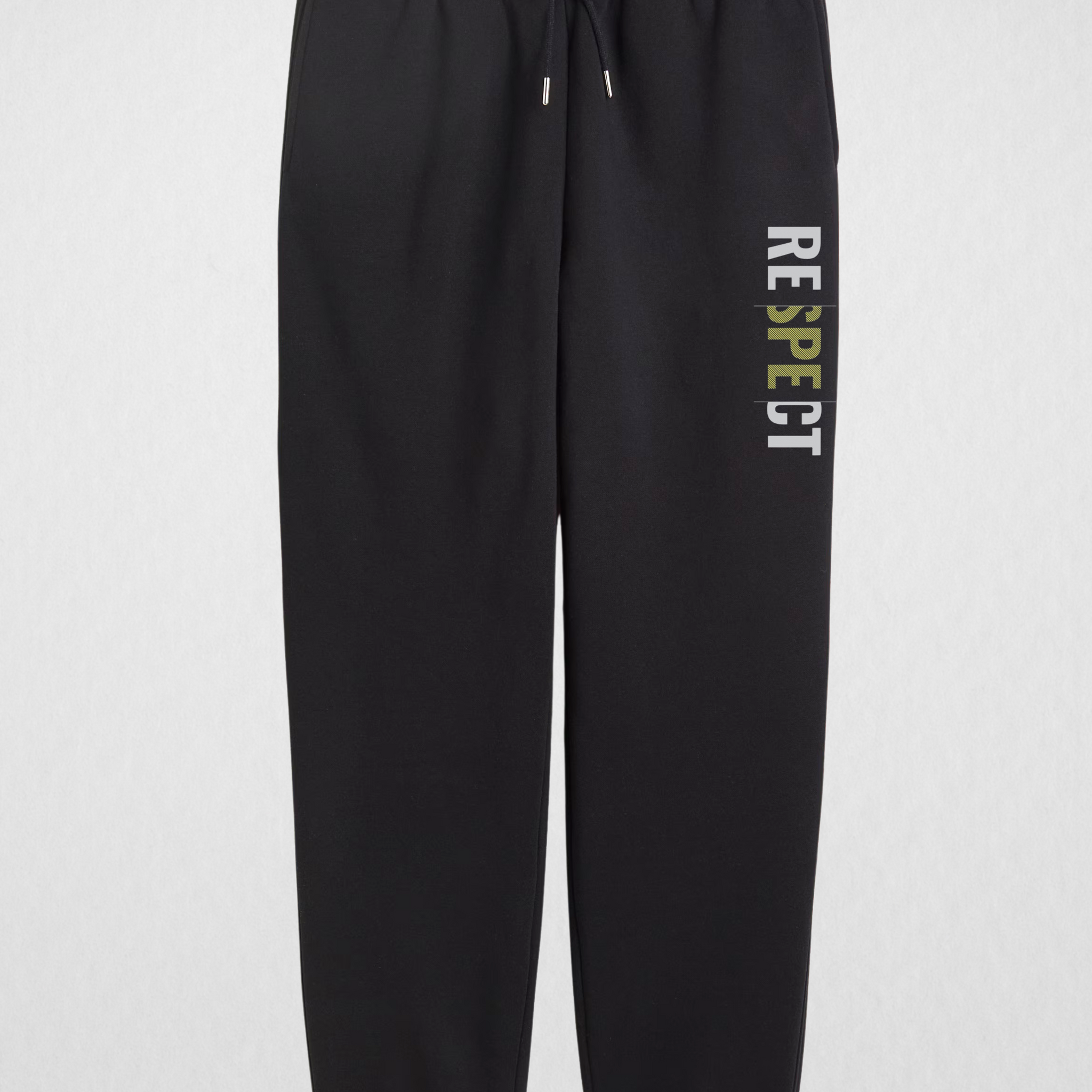 Black Printed (RESPECT) Sweatpants Warm & Comfortable Fleece (3533)