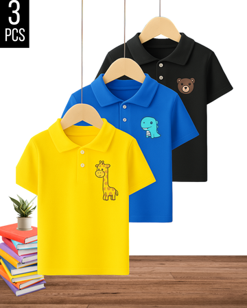 Smart Look Printed Polo Combo– Pack of 3  (3380)