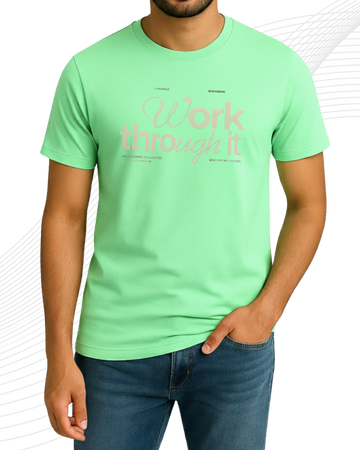 Mint Green Work T-Shirt/Tee for Men – Cotton Jersey Fabric (Code 5152)