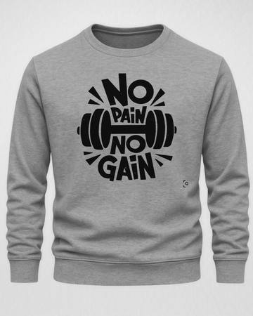 Grey Men's Printed Sweatshirt – Warm and Stylish Fleece (3771)