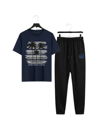 Miami Beach Co-Ord Set T-Shirt With Trouser (Code 5139)