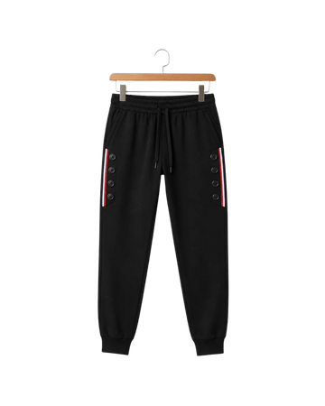Button Stripe Fleece Trouser (Code 5587)