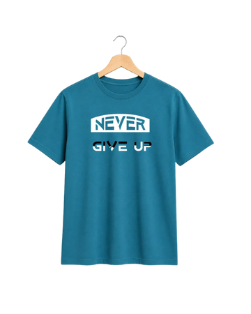 Teal Printed T-Shirt/Tee for Men – Cotton Jersey Fabric (Code 5563)