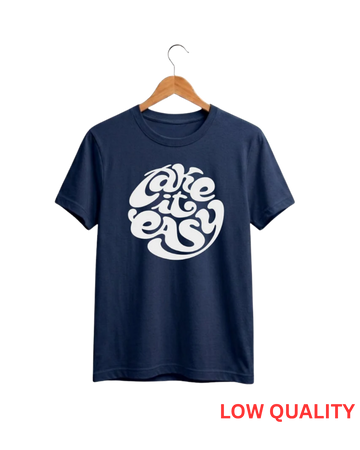 Navy Blue Printed T-Shirt/Tee for Men – Cotton Jersey Fabric (Code 5552)