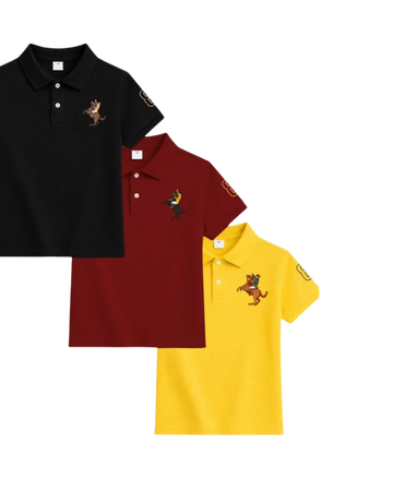 Boys' Creature Club Printed Pique Polo Pack of 3 (Code 4983)