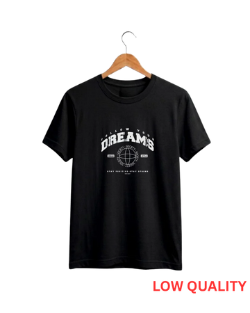 Black Printed T-Shirt/Tee for Men – Cotton Jersey Fabric (Code 5522)