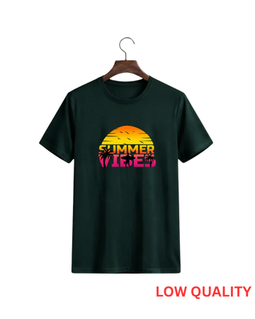 Bottle Green Printed T-Shirt/Tee for Men – Cotton Jersey Fabric (Code 5530)
