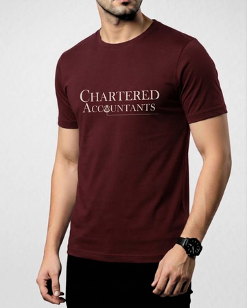 Premium Maroon Printed T-Shirt/Tee for Men – Cotton Jersey Fabric (Code 4294)