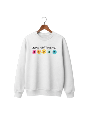Women's White Printed Sweatshirt (Code 5906)