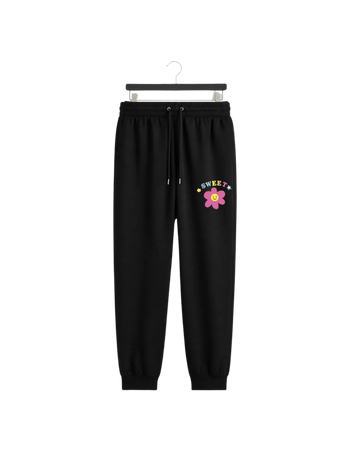 Black Printed Women's Fleece Trousers (Code 5939)