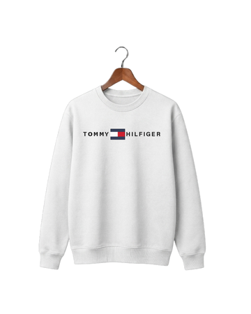 Men's White Printed Sweatshirt (Code 5913)