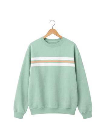 Light Green Printed Sweatshirt (Code 5957)