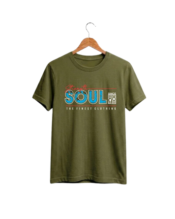 Olive Printed T-Shirt/Tee for Men – Cotton Jersey Fabric (Code 5547)
