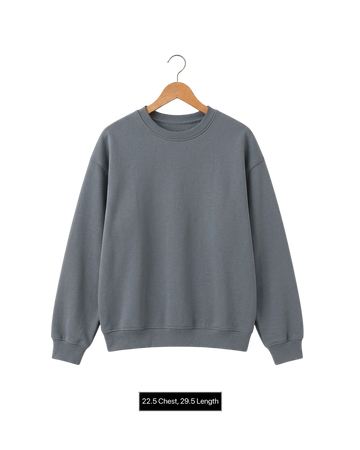 Steel Grey Sweatshirt (22.5 Chest x 29.5 Length) (Code 5935)