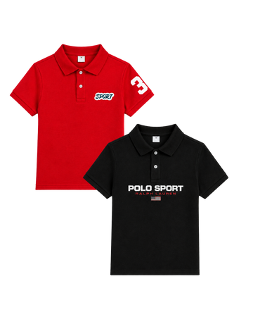 Boys' Winning Spirit Printed Pique Polo Pack of 2 (Code 4951)
