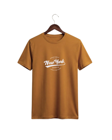 Mustard Printed T-Shirt/Tee for Men – Cotton Jersey Fabric (Code 5521)