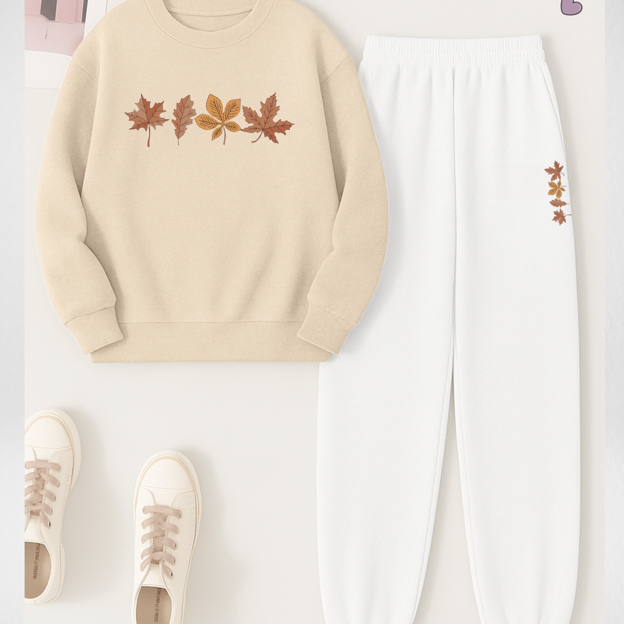 2 Pcs Leaves Winter TrackSuit (Code 3652)