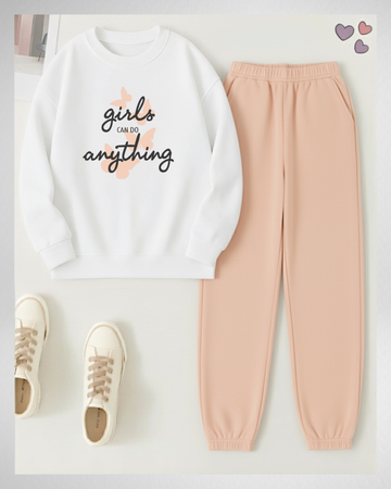 2 Pcs Girlsanything More Winter TrackSuit (Code 4212)
