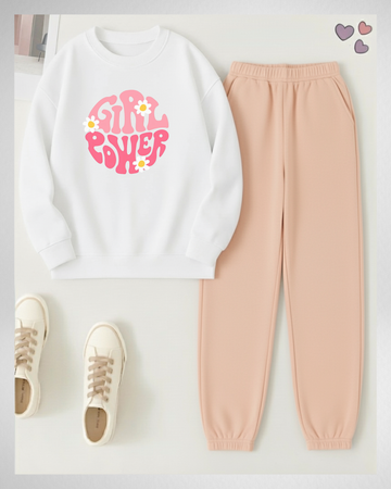 2 Pcs GirlsPower More Winter TrackSuit (Code 4213)