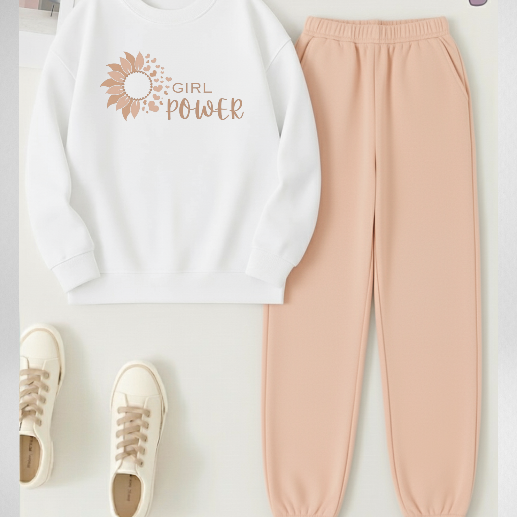 2 Pcs Girls Power More Winter TrackSuit (Code 4216)